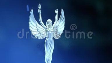 银色天使人物雪景高清画面